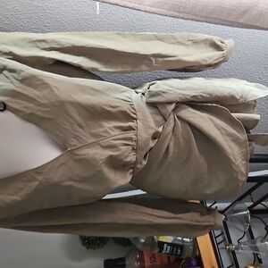 Forever 21 Khaki Long Sleeve Romper